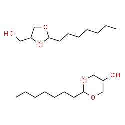 ChemSpider 2D Image | (2-Heptyl-1,3-dioxolan-4-yl)methanol - 2-heptyl-1,3-dioxan-5-ol (1:1) | C22H44O6