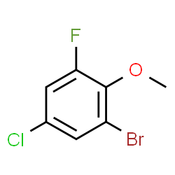 ChemSpider 2D Image | 1-Bromo-5-chloro-3-fluoro-2-methoxybenzene | C7H5BrClFO