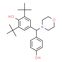 ChemSpider 2D Image | 2,6-di-tert-butyl-4-[(4-hydroxyphenyl)(morpholin-4-yl)methyl]phenol | C25H35NO3
