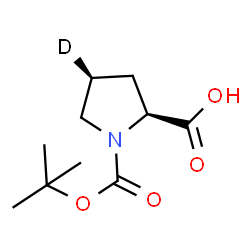 ChemSpider 2D Image | (4S)-1-{[(2-Methyl-2-propanyl)oxy]carbonyl}-L-(4-~2~H_1_)proline | C10H16DNO4