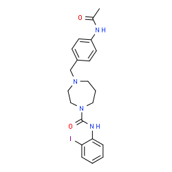 ChemSpider 2D Image | 4-(4-Acetamidobenzyl)-N-(2-iodophenyl)-1,4-diazepane-1-carboxamide | C21H25IN4O2