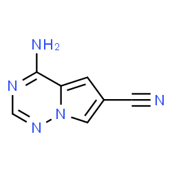 ChemSpider 2D Image | 4-Aminopyrrolo[2,1-f][1,2,4]triazine-6-carbonitrile | C7H5N5