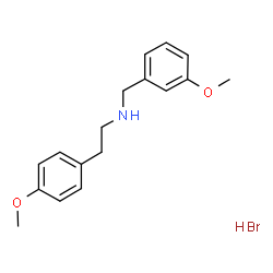 ChemSpider 2D Image | N-(3-Methoxybenzyl)-2-(4-methoxyphenyl)ethanamine hydrobromide (1:1) | C17H22BrNO2