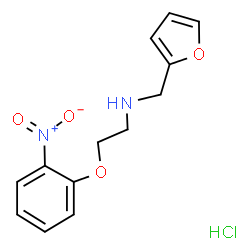ChemSpider 2D Image | (FURAN-2-YLMETHYL)[2-(2-NITROPHENOXY)ETHYL]AMINE HYDROCHLORIDE | C13H15ClN2O4