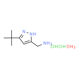 ChemSpider 2D Image | (3-(tert-butyl)-1H-pyrazol-5-yl)methanamine dihydrochloride hydrate | C8H19Cl2N3O