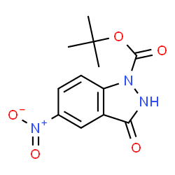 ChemSpider 2D Image | tert-butyl 5-nitro-3-oxo-2,3-dihydro-1H-indazole-1-carboxylate | C12H13N3O5
