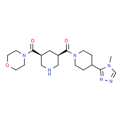 ChemSpider 2D Image | [4-(4-Methyl-4H-1,2,4-triazol-3-yl)-1-piperidinyl][(3R,5S)-5-(4-morpholinylcarbonyl)-3-piperidinyl]methanone | C19H30N6O3