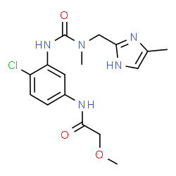 ChemSpider 2D Image | N-[4-Chloro-3-({methyl[(4-methyl-1H-imidazol-2-yl)methyl]carbamoyl}amino)phenyl]-2-methoxyacetamide | C16H20ClN5O3