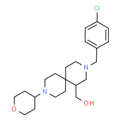 ChemSpider 2D Image | [3-(4-Chlorobenzyl)-9-(tetrahydro-2H-pyran-4-yl)-3,9-diazaspiro[5.5]undec-1-yl]methanol | C22H33ClN2O2