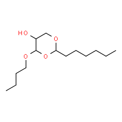 ChemSpider 2D Image | 4-Butoxy-2-hexyl-1,3-dioxan-5-ol | C14H28O4
