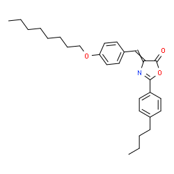 ChemSpider 2D Image | 2-(4-Butylphenyl)-4-[4-(octyloxy)benzylidene]-1,3-oxazol-5(4H)-one | C28H35NO3