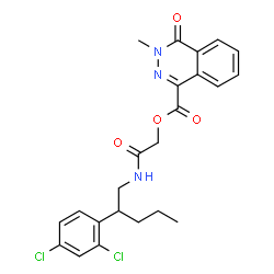 ChemSpider 2D Image | 2-{[2-(2,4-Dichlorophenyl)pentyl]amino}-2-oxoethyl 3-methyl-4-oxo-3,4-dihydro-1-phthalazinecarboxylate | C23H23Cl2N3O4