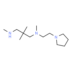 ChemSpider 2D Image | N,N',2,2-Tetramethyl-N-[2-(1-pyrrolidinyl)ethyl]-1,3-propanediamine | C13H29N3