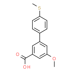 ChemSpider 2D Image | 5-Methoxy-4'-(methylsulfanyl)-3-biphenylcarboxylic acid | C15H14O3S