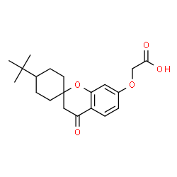 ChemSpider 2D Image | 2-((4'-(tert-Butyl)-4-oxospiro[chroman-2,1'-cyclohexan]-7-yl)oxy)acetic acid | C20H26O5