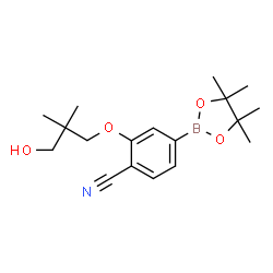 ChemSpider 2D Image | 2-(3-Hydroxy-2,2-dimethylpropoxy)-4-(4,4,5,5-tetramethyl-1,3,2-dioxaborolan-2-yl)benzonitrile | C18H26BNO4
