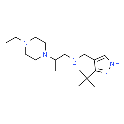 ChemSpider 2D Image | 2-(4-Ethyl-1-piperazinyl)-N-{[3-(2-methyl-2-propanyl)-1H-pyrazol-4-yl]methyl}-1-propanamine | C17H33N5
