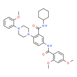 ChemSpider 2D Image | N-{3-(Cyclohexylcarbamoyl)-4-[4-(2-methoxyphenyl)-1-piperazinyl]phenyl}-2,4-dimethoxybenzamide | C33H40N4O5