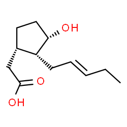 ChemSpider 2D Image | {(1S,2R,3S)-3-Hydroxy-2-[(2E)-2-penten-1-yl]cyclopentyl}acetic acid | C12H20O3