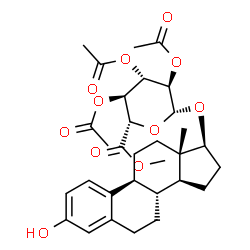 ChemSpider 2D Image | (17beta)-3-Hydroxyestra-1(10),2,4-trien-17-yl methyl 2,3,4-tri-O-acetyl-beta-D-glucopyranosiduronate | C31H40O11