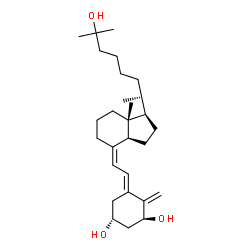 ChemSpider 2D Image | (1R,3S,5E)-5-[(2Z)-2-{(1R,3aS,7aR)-1-[(2R)-7-Hydroxy-7-methyl-2-octanyl]-7a-methyloctahydro-4H-inden-4-ylidene}ethylidene]-4-methylene-1,3-cyclohexanediol | C28H46O3