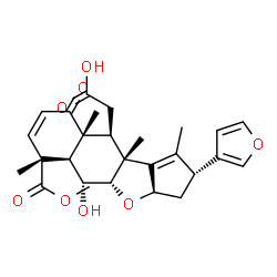 ChemSpider 2D Image | [(2R,3aR,4aS,5R,5aR,6R,9aR,10S,10aR)-2-(3-Furyl)-5-hydroxy-6-(methoxycarbonyl)-1,6,9a,10a-tetramethyl-9-oxo-3,3a,4a,5,5a,6,9,9a,10,10a-decahydro-2H-cyclopenta[b]naphtho[2,3-d]furan-10-yl]acetic acid | C27H32O8