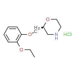ChemSpider 2D Image | Morpholine, 2-[(2-ethoxyphenoxy)methyl]-, hydrochloride, (R)- | C13H20ClNO3