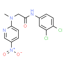 ChemSpider 2D Image | N-(3,4-Dichlorophenyl)-N~2~-methyl-N~2~-(5-nitro-2-pyridinyl)glycinamide | C14H12Cl2N4O3