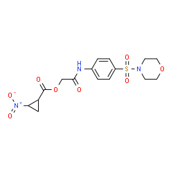 ChemSpider 2D Image | 2-{[4-(4-Morpholinylsulfonyl)phenyl]amino}-2-oxoethyl 2-nitrocyclopropanecarboxylate | C16H19N3O8S