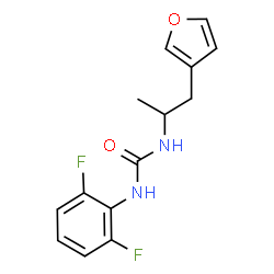 ChemSpider 2D Image | 1-(2,6-Difluorophenyl)-3-[1-(3-furyl)-2-propanyl]urea | C14H14F2N2O2