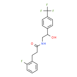 ChemSpider 2D Image | 3-(2-Fluorophenyl)-N-{2-hydroxy-2-[4-(trifluoromethyl)phenyl]ethyl}propanamide | C18H17F4NO2