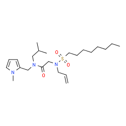 ChemSpider 2D Image | N~2~-Allyl-N-isobutyl-N-[(1-methyl-1H-pyrrol-2-yl)methyl]-N~2~-(octylsulfonyl)glycinamide | C23H41N3O3S