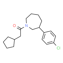 ChemSpider 2D Image | 1-[3-(4-Chlorophenyl)-1-azepanyl]-2-cyclopentylethanone | C19H26ClNO