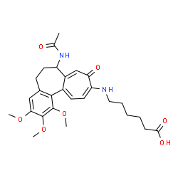 ChemSpider 2D Image | 6-[(7-Acetamido-1,2,3-trimethoxy-9-oxo-5,6,7,9-tetrahydrobenzo[a]heptalen-10-yl)amino]hexanoic acid | C27H34N2O7
