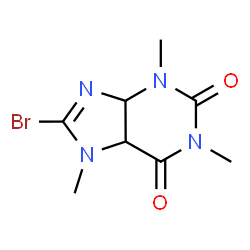 ChemSpider 2D Image | 8-Bromo-1,3,7-trimethyl-3,4,5,7-tetrahydro-1H-purine-2,6-dione | C8H11BrN4O2