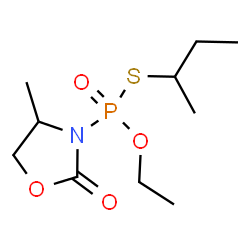 ChemSpider 2D Image | S-sec-Butyl O-ethyl (4-methyl-2-oxo-1,3-oxazolidin-3-yl)phosphonothioate | C10H20NO4PS