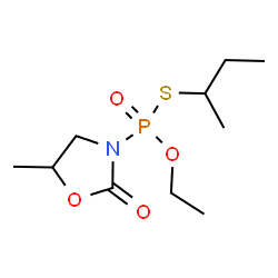 ChemSpider 2D Image | S-sec-Butyl O-ethyl (5-methyl-2-oxo-1,3-oxazolidin-3-yl)phosphonothioate | C10H20NO4PS