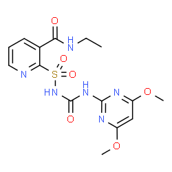 ChemSpider 2D Image | 2-{[(4,6-Dimethoxy-2-pyrimidinyl)carbamoyl]sulfamoyl}-N-ethylnicotinamide | C15H18N6O6S