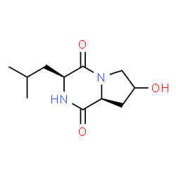 ChemSpider 2D Image | (3S,8aS)-7-Hydroxy-3-isobutylhexahydropyrrolo[1,2-a]pyrazine-1,4-dione | C11H18N2O3