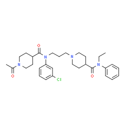 ChemSpider 2D Image | 1-Acetyl-N-(3-chlorophenyl)-N-(3-{4-[ethyl(phenyl)carbamoyl]-1-piperidinyl}propyl)-4-piperidinecarboxamide | C31H41ClN4O3