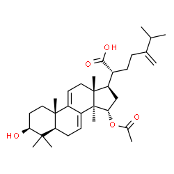 ChemSpider 2D Image | (3beta,15alpha)-15-Acetoxy-3-hydroxy-24-methylenelanosta-7,9(11)-dien-21-oic acid | C33H50O5