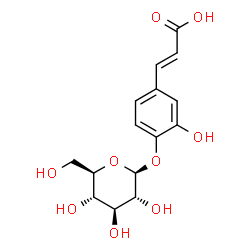 ChemSpider 2D Image | (2E)-3-[4-(beta-D-Glucopyranosyloxy)-3-hydroxyphenyl]acrylic acid | C15H18O9