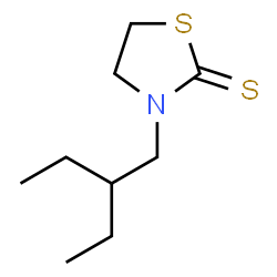 ChemSpider 2D Image | 3-(2-Ethylbutyl)-1,3-thiazolidine-2-thione | C9H17NS2
