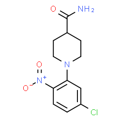 ChemSpider 2D Image | 1-(5-Chloro-2-nitrophenyl)-4-piperidinecarboxamide | C12H14ClN3O3