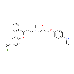 ChemSpider 2D Image | 1-[4-(Ethylamino)phenoxy]-3-(methyl{3-phenyl-3-[4-(trifluoromethyl)phenoxy]propyl}amino)-2-propanol | C28H33F3N2O3