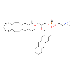 ChemSpider 2D Image | 1-arachidonyl-2-palmityl-sn-glycero-3-phosphocholine | C44H82NO7P