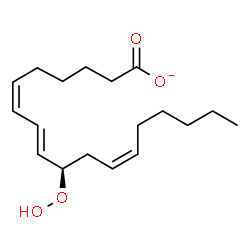 ChemSpider 2D Image | (6Z,8E,10R,12Z)-10-Hydroperoxy-6,8,12-octadecatrienoate | C18H29O4