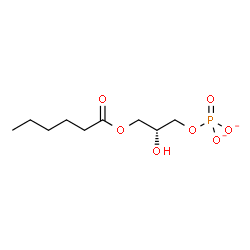 ChemSpider 2D Image | (2R)-3-(Hexanoyloxy)-2-hydroxypropyl phosphate | C9H17O7P