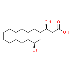 ChemSpider 2D Image | (3R,16R)-3,16-dihydroxymargaric acid | C17H34O4