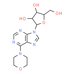 ChemSpider 2D Image | 6-(4-Morpholinyl)-9-pentofuranosyl-9H-purine | C14H19N5O5